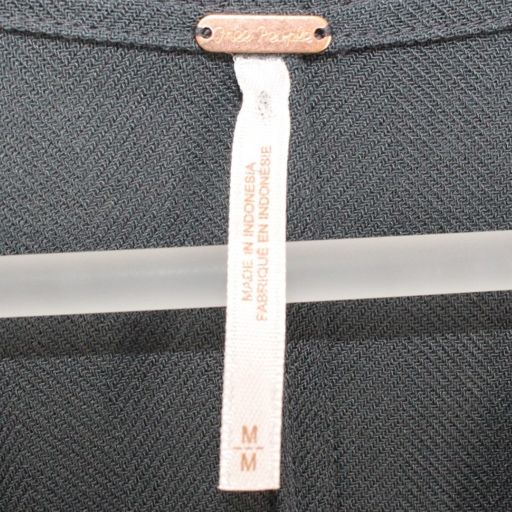 Free People Tunic Button Down Dolman Sleeve Herringbone Size M Charcoal Grey - Picture 7 of 7